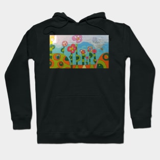 Colorful Outdoor Street Art Mural in Bloomington Indiana Hoodie